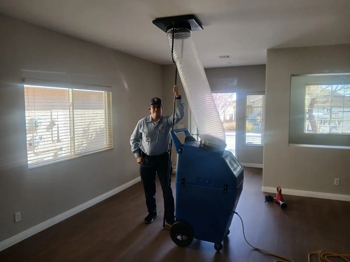 Professional Dryer Vent Cleaning work inside a Blair home